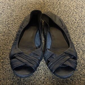 Cole Haan open-toe, leather ballet flats